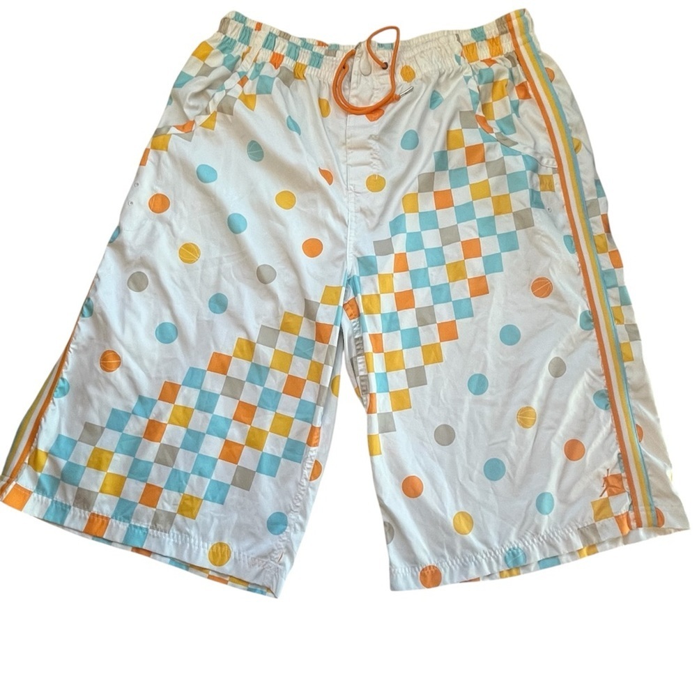 Jordan Jumpman Poolside Swim Trunks 3XL Basketball Checks Dots Zipper Pockets